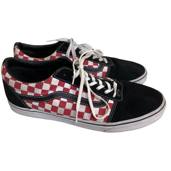 Vans Other - Vans Mens Old Skool  Checkered Red/Black Suede Canvas Shoes Sz 13 Skater Shoes